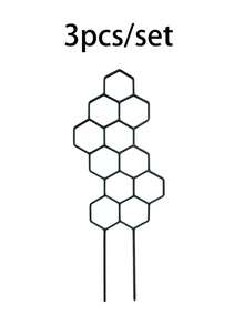 3pcs Honeycomb Plant Climbing Trellis, Rust-Resistant Metal Support Stand, Suitable For Potted Vine Plants And Flowers, Indoor/Outdoor Gardening Space-Saving Support Rack - A - View 8