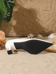 9 cm Talons hauts élégants et sexy en PU à bout pointu pour femmes, chaussures de mariage blanches formelles convenant pour les banquets, les fêtes et le port quotidien - Blanc - Voir 4