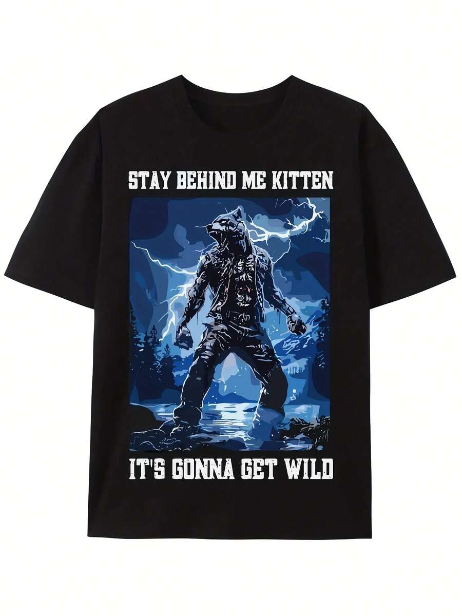 Cringe Alpha Wolf T-Shirt - Stay Behind Me Kitten Werewolf Meme Design - 款式 - 查看 1