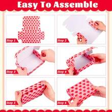 FYSUIMU - Paquete de 24 cajas de envío para el día de San Valentín caja de cartón corrugado rojo y rosa para embalaje papel de regalo manualidades pequeñas empresas 6 x 4 x 2 pulgadas - Rojo y rosado - Ver 4