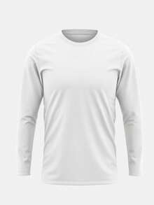Set Of 2 Men's Long-Sleeve Premium Cotton T-Shirts - Blanco y negro - Ver 3