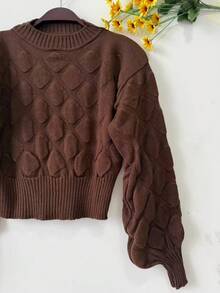 Long-Sleeved Blouse With Cupcake Print, Winter Collection. - Coffee Brown - View 2