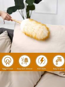 1pc Luxury Wool Duster - Gentle, Flexible And Extendable, Convenient To Reach, Suitable For Hard-To-Reach Areas, Home And Office Use - Wool Duster - View 5