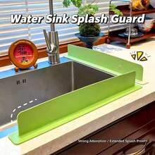 1pc Silicone Sink Splash Guard, Suction Cup Kitchen Water Barrier, Splash Proof Faucet Protector - Multicolor - View 2