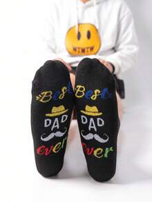 1/3 Đôi tất đen cổ cao đến bắp chân unisex "Người cha tuyệt vời nhất", Quà tặng Ngày của Cha, Thú vị & Độc đáo, Quà sinh nhật, Mang hàng ngày. - Nhiều màu - Xem 5