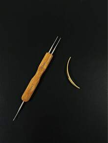 2件套1+2/1+3双头钩针/假发编织工具，带发夹，三叉/两叉双头钩针，竹柄假发接发钩 - 鉤針 - 查看 14