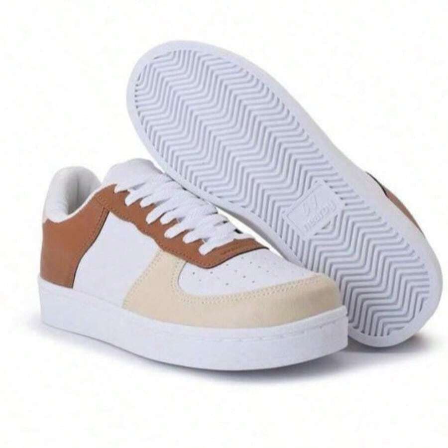 Unisex Men's And Women's Casual Sneakers, Comfortable Running/School Shoes, Lace-Up, Flat Sole, Athletic, Training - 雙色 - 查看 1
