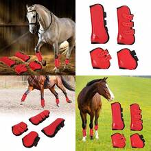 Vendas Elásticas para Caballos Protectores Patas Juego para Entrenamiento Ecuestre Saltos Cabalgata Ajustables Talla L - como en la imagen - Ver 1