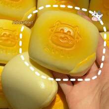 1个可爱奶牛面包造型挤压玩具，PU慢回弹减压玩具，萌系动物造型挤压玩具，柔软解压玩具，焦虑感官训练玩具，成人手持桌面玩具 - 彩色 - 查看 3