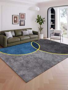 Luxury-Style Patchwork Pattern Indoor Area Rug, Faux Wool Material Carpet For Living Room, Sofa, Bedroom, Bedside Anti-Slip Mat, Dining Room, Kitchen, Office Chair Pad, Entrance Mat, Outdoor Picnic Blanket, Camping Mat - Dark Grey - View 19