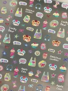 1 Piece Of DIY Decorative Sticker For Ins Style Phone, Featuring Elements Such As Cute Puppies, Bears, Bows, Flowers, Fruits, Etc. It Can Be Used For DIY Phone Cases, Keychains, Scrapbooks, Water Cups, Tablet Decorations, Etc., Easily Creating Exclusive Girl's Items To Decorate The Phone. It Is Applicable To All Types Of Phones. - Multicolor - View 9