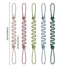 Set Of 4 Flexible Silicone Baby Pacifier Clips With 4 Clips, Anti-Drop Toy Lanyard, Stroller Accessories - Multicolor - View 6