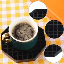 Black Octagon Coffee Drip Catcher Tray For Countertops - Durable Plastic With Honeycomb Grid - Ideal For Drink Dispensers, Coffee Stations, Home Bars, And Parties - 5.31 Inch - View 3