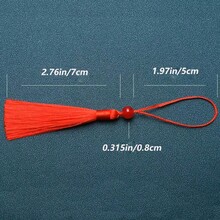 5/10 قطعة شرابة حرير بحلقات بطول 12 سم، شرابات ناعمة صغيرة يدوية الصنع لصنع المجوهرات DIY، إشارات الكتب، الخياطة والمشاريع الديكورية - شرابات حريرية مزينة بالخرز - مشاهدة 11