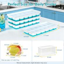 NFK - Ice - Block - Storage Box And Container Set - 4 Packs Of 56 Stackable Silicone - Ice - Block - Trays, Suitable For Refrigerators, Equipped With Storage Containers, Leak-Proof Lids, And Made Of Material, Convenient For Use In Kitchens, Campers, Parties, Cocktails And Coffee. - Multicolor - View 4