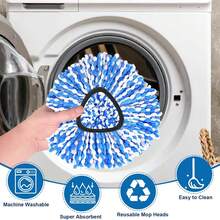 4 Pack Mop Replace Heads For 2 Tank System, Spin Mop Replacement Head, Fluffy Microfiber Mop Refill Replace Head, Machine Washable, All Hard-Surfaced Floors Cleaning - Trắng - Xem 5