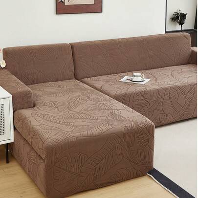 1 tấm bọc ghế sofa co giãn họa tiết lá cây Jacquard, chống bụi và bẩn, bảo vệ toàn diện, phù hợp với ghế sofa 1/2/3/4 chỗ ngồi hình chữ L, phòng khách, phòng ngủ, khách sạn, có thể giặt máy.