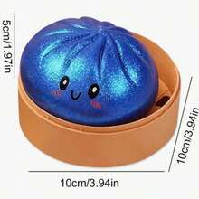 1pc Shiny Steamed Bun Squishy Toy, With Steam Box Design, Cute Style, Slow Rising, Soft Squeeze, Stress Relief Toy - Multicolor - View 9