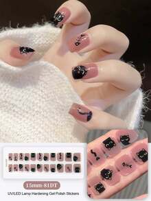 Miếng dán móng tay gel bán khô, 20 miếng, chất lượng salon, bền lâu, dễ dán và gỡ bỏ, có đèn UV. - Nhiều màu - Xem 8
