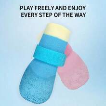 Waterproof Anti-Slip Dog Socks Shoes, Adjustable Pet Boots For Rainy Days - Multicolor - View 7