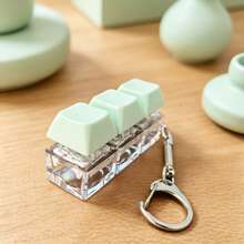 1pc Stress Relief Push Button Keychain - A Sound-Emitting Stress Relief Toy That Is Both A Pressure Release Tool And A Beautifully Designed Macaron-Colored Accessory. The Appearance, Colors, And Design Are Very Attractive, Making It A Great Party Favor, Gift, Or Present For Friends. - Multicolor - View 13