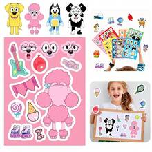 Bluey 1 bộ/8 món Bộ đồ chơi Bruy mới bùng nổ năm 2026, sự dễ thương và niềm vui tràn ngập dopamine đang đến! Kết hợp giữa ghép hình, cắt dán, hoán đổi khuôn mặt sáng tạo và phông nền vui nhộn, với các họa tiết hoạt hình, bộ đồ chơi tự làm thủ công này hứa hẹn mang đến niềm vui bất tận. - Nhiều màu - Xem 7