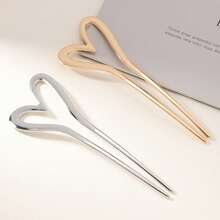 3/1 piezas Pinza de pelo de aleación en forma de U con perlas para mujer, accesorio de peinado elegante y minimalista de alta gama, accesorio de pelo de diseño de moda de nicho lujoso y ligero, adecuado para Hanfu, Cheongsam, uso diario, fiestas, citas y otras ocasiones - Multicolor - Ver 10