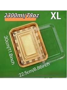 Disposable Plastic Meat Roll Container With Transparent Lid, Black Gold Edge PET Tray Suitable For Beef, Lamb, Pork Slices, Stackable Frozen Takeout Box Suitable For Hot Pot, BBQ - Multicolor - View 10