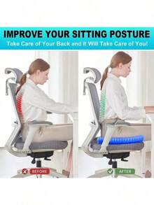 1 miếng đệm ngồi bằng gel, thích hợp cho việc ngồi lâu, dày 16 inch (khoảng 40cm) với hai lớp, đệm ngồi hình trứng thoáng mát, giúp giảm đau lưng, mông, xương chậu và xương cụt, phù hợp với ghế văn phòng, ghế xe hơi, xe lăn. - Đệm ngồi silicon - Xem 9