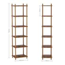 Librero Estante Organizador de 6 Niveles Bookshelf Esquinero para Sala Alta y Estrecha de Fácil Montaje a Mano sin Herramientas - Incluye Correa de  Ideal para Esquinero de Sala u Oficina - como en la foto - Ver 3