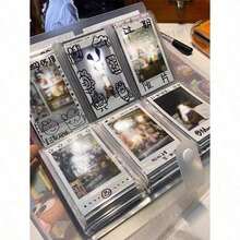 3 Inch 84 Compartments Family Photo Case, Transparent PVC Idol Card Album, Dust-Proof And Moisture-Proof, Star Card Collection Book, Creative Photo Organization Book, Fan Gifts, Birthday Souvenirs, Star-Chasing Storage Box, New Style Birthday Commemorative Album Student Collection Book - Clear - 查看 3