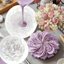 2 piezas Molde de silicona con racimo floral 3D, con textura en capas y detallada, resistente al calor y antiadherente, adecuado para velas, ceras derretidas, elaboración de jabones, ideal para regalos festivos, entusiastas de las flores, decoración del hogar, accesorios de escritorio, cumpleaños, Día de la Madre, San Valentín, regalos para damas de honor - 2 moldes/racimos de flores + flores enrolladas - Ver 6
