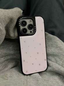 Korean Niche High-End Lavender Resin Star Black Edge Phone Case Compatible With Iphone 15, 16 Pro, 16 Pro Max, 16, 14, 13, 17 Full Coverage New Protection Cover - Purple - View 5