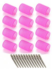 Bộ 36 lô cuốn tóc tự cầm, gồm 24 lô cuốn và 12 kẹp, chất lượng salon, dùng để tạo kiểu tóc tại nhà, không cần dùng nhiệt. - Nhiều màu - Xem 13
