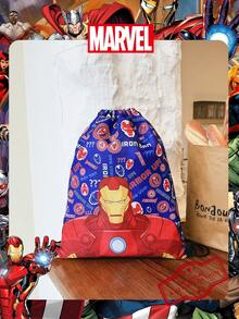 Marvel 1个漫威官方授权钢铁侠图案抽绳背包，运动健身包，大容量购物袋，轻便收纳袋，非常适合男孩/学生，是旅行、运动、海滩、度假、日常使用、郊游、购物、返校的理想之选。 - 彩色 - 查看 13