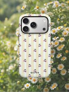 GIIPPA 1 Stück Cremefarbene gestreifte & rosa Kirschblüten Design Handyhülle für iPhone 17 Pro Max, passend für 16 Pro Max, 15 Pro Max, 14 Pro Max, koreanischer stylischer & interessanter Handyhülle, kompatibel mit 11/12/13/14/15/16 Pro Max Plus, elegantes Design geeignet für Männer und Frauen, ideales Geschenk für Freundin zu Weihnachten, Valentinstag, Ostern, Hochzeitssaison und Geburtstag - cremefarbenes Gelb - Übersicht 8