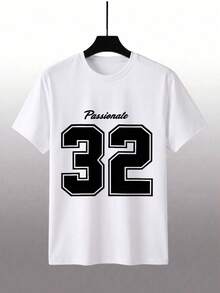 Men's Short-Sleeved T-Shirt With A Round Neck And Simple Design - 粉色 - 查看 2