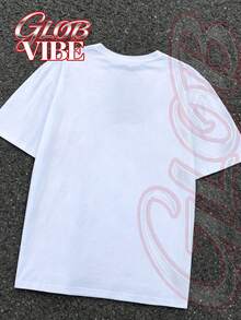 GLOBVIBE Men's Summer Outdoors T-Shirt With Fashion Brand VOND**H And Fly EYEs Printed Graphic Tee, Y2K Streetstyle Gender-Neutral Fashion Casual Gifts For Friends, Loose Multifunctional Round Neck Multicolor Shortsleeve Tee, Fashionable Daily Wear. - trắng - Xem 2