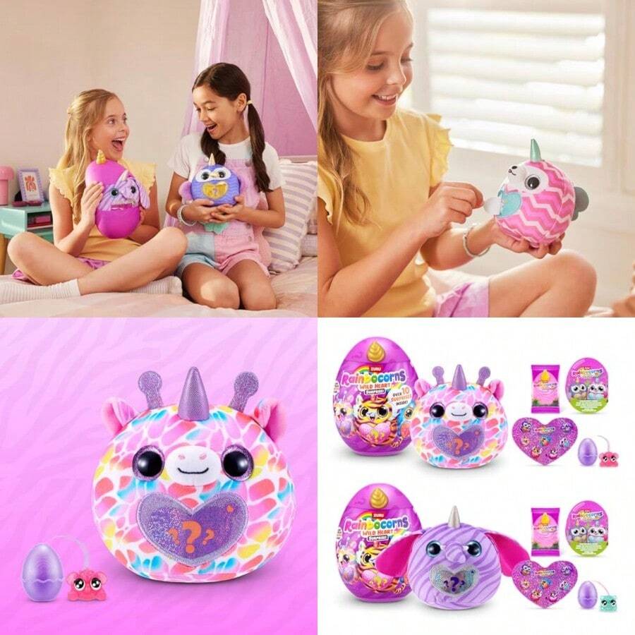 RAINBOCORNS-Sparkle Heart SURPRISE-SERIES1-2PK Wild Heart Surprise Giraffe and Elephant IN Mail Box - como en la imagen - Ver 1