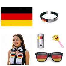 World Cup Fan Kit With Flag, Clapper, Face Paint And Glasses, Universal Soccer Support Set For USA - 德國風扇套裝 - 查看 1