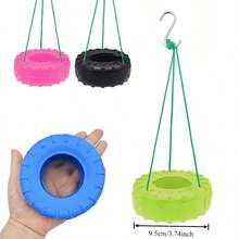 Colorful Tire-Shaped Hamster Swing, Small Animal Toy Training Wheel, Hamster Hammock/Rocking Bed, Small Pet Exercise Equipment, Ideal Hamster Cage Game Accessory, Durable Climbing And Play Accessory, Suitable For Hamsters, Guinea Pigs, Squirrels And Parrots, Easy To Hang, Anti-Bite Design - View 2