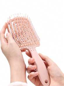 四件套镂空美发造型套装，打造柔顺亮泽卷发，包含防静电大弯梳、尖尾梳、造型梳、发际线梳，防水防静电，经久耐用，旅行必备，方便携带，居家使用也适用。 - 粉色 - 查看 2