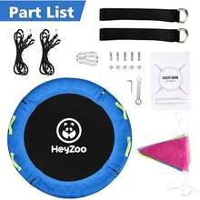 HeyZoo 48 Inch Tree Swing, Larger Saucer Flying Swing For Whole Family, 900lbs Weight Capacity, With Adjustable Hanging Straps, For Outdoor Playground, Gifts For Kids, Blue - 48 inch - Xem 6