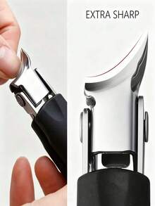 7pcs Pedicure Tool Set, Extra Sharp Large Nail Clipper, Stainless Steel Thick Hard Nail File - B-Black - View 2