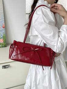 时尚精致简约风格女士大容量单肩包，2026新款包包。 - 紅色 - 查看 5