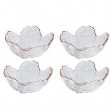 Cuencos de inmersión en forma de flor 6 mini cuencos de vidrio cuencos de vidrio pequeños soporte para bolsa de té cuencos para sumergir plato de salsa de soja juego de 6 - Transparencia - Ver 3