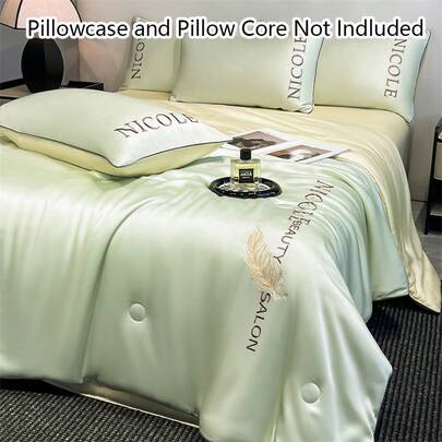 1pc Luxurious Embroidered Quilt, Soft & Breathable All-Season Bedding, Lightweight Hotel-Grade Bedroom Decor, Suitable For Back-To-School/Graduation Gifts, Home Decoration, Comfortable Summer Bedding, Romantic Nights, Spring Lightweight Bedding, Machine Washable Luxury Quilt With Fluffy Filling, Hotel Collection Style, Soft Fabric, Easy Care Everyday Household Essential