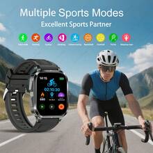 AQMWWG Men's Sports Smart Watch, Upgraded Version With Flashlight, Wireless Calling/Message Notification/Multiple Sports Modes, Camera/Music, Customizable Watch Face And More Functions, Compatible With Android And IOS System Phones. - View 4