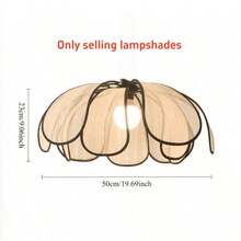 50cm Creative Fabric Petal Pendant Light, E27/E26 Base Hanging Lamp For Bedroom, Kitchen Island, Cafe - Black - View 10