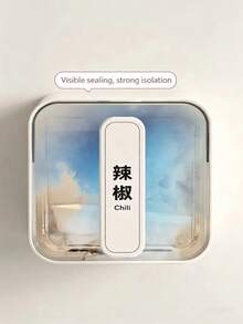 1个厨房调料罐，壁挂式调料收纳盒，密封调味料瓶，可装味精、辣椒、盐等调味品 - 彩色 - 查看 5